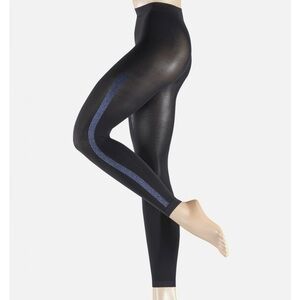 Falke navy leggings with sparkly wide stripe on the sides women’s small